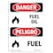 Signmission Safety Sign, OSHA Danger, 7" Height, Fuel, Bilingual Spanish OS-DS-D-57-VS-2019 - alternate 1